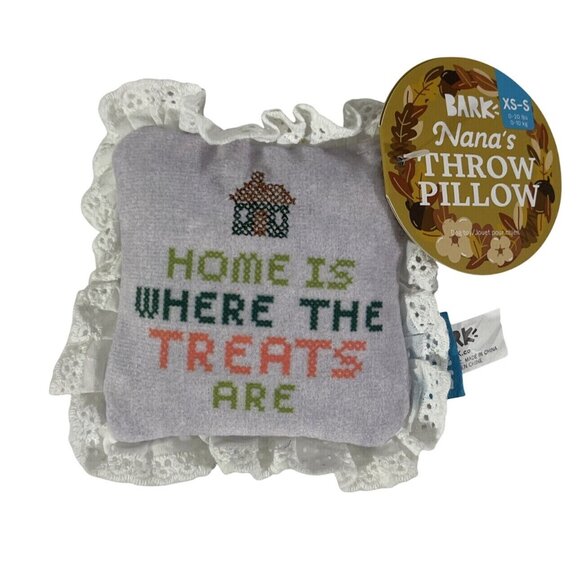 Bark Box DOG TOY Nana's Throw Pillow Home Treats NEW NWT X XS 0 to 20 Lbs - Picture 1 of 3